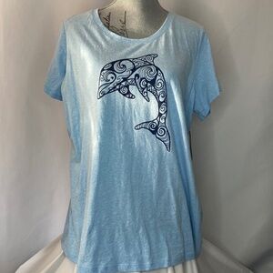 St. Johns Bay  Woman's Dolphin T-Shirt, New, XXL